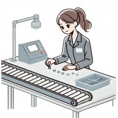 光通信機器の部品製造スタッフ