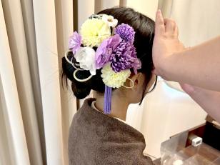 振袖店でのヘアメイクおよび接客販売