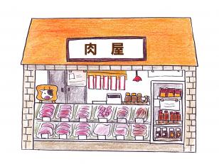 お肉屋さんに並ぶ精肉商品を配送して頂きます