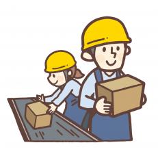 施設構内での分別作業スタッフ