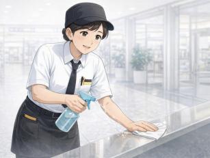 大型商業施設の清掃スタッフ