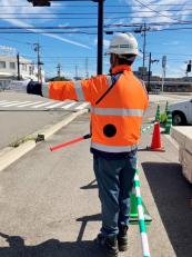 工事現場の交通誘導警備員