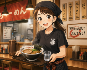 ラーメン店のホールスタッフ
