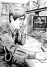電話受付業務中