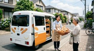 手作りパンの移動販売スタッフ