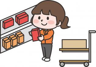 荷物を行先別に仕分ける作業