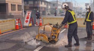 道路舗装・コンクリートの切断スタッフ（未経験歓迎／要中型免許）