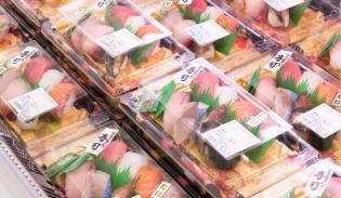 パック寿司などの盛付補助、陳列