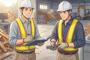 建物解体工事の作業員